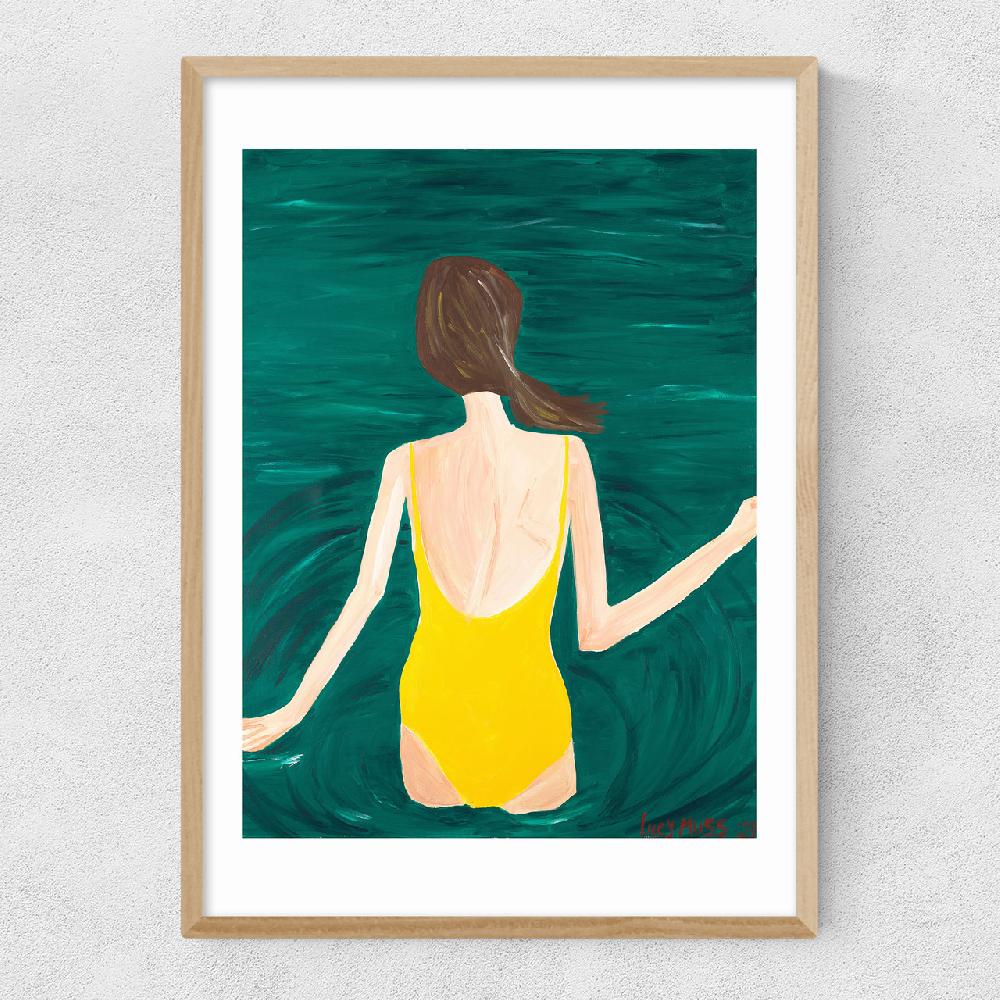 East End Prints Yellow Swimmer