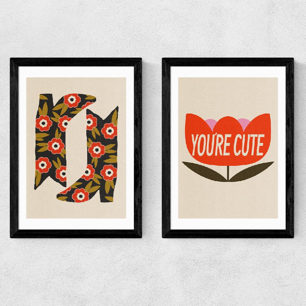 East End Prints You're Cute Diptych