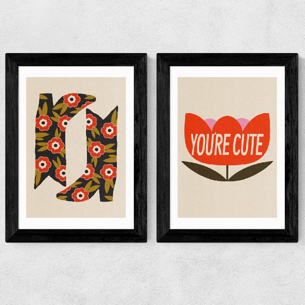 East End Prints You're Cute Diptych