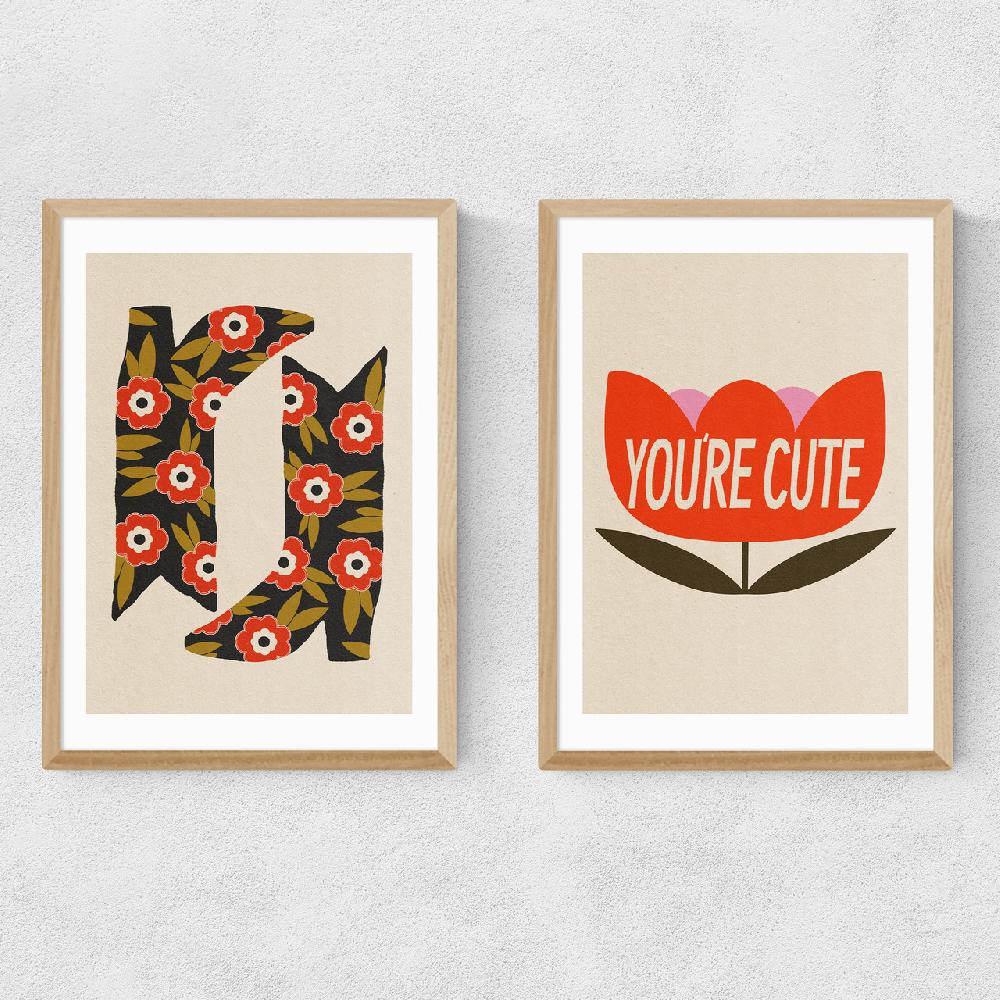 East End Prints You're Cute Diptych