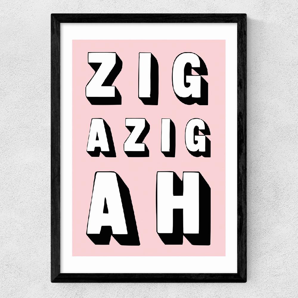 East End Prints Zigazigah Pink