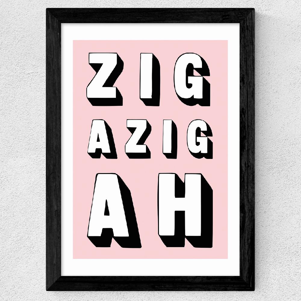 East End Prints Zigazigah Pink