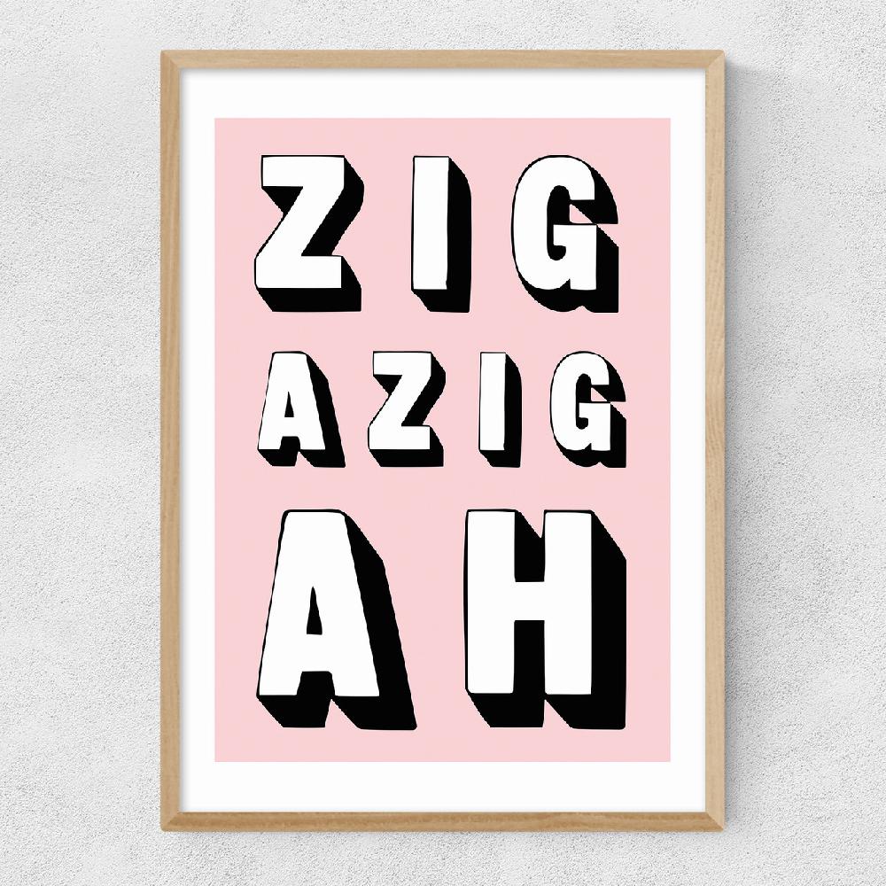East End Prints Zigazigah Pink