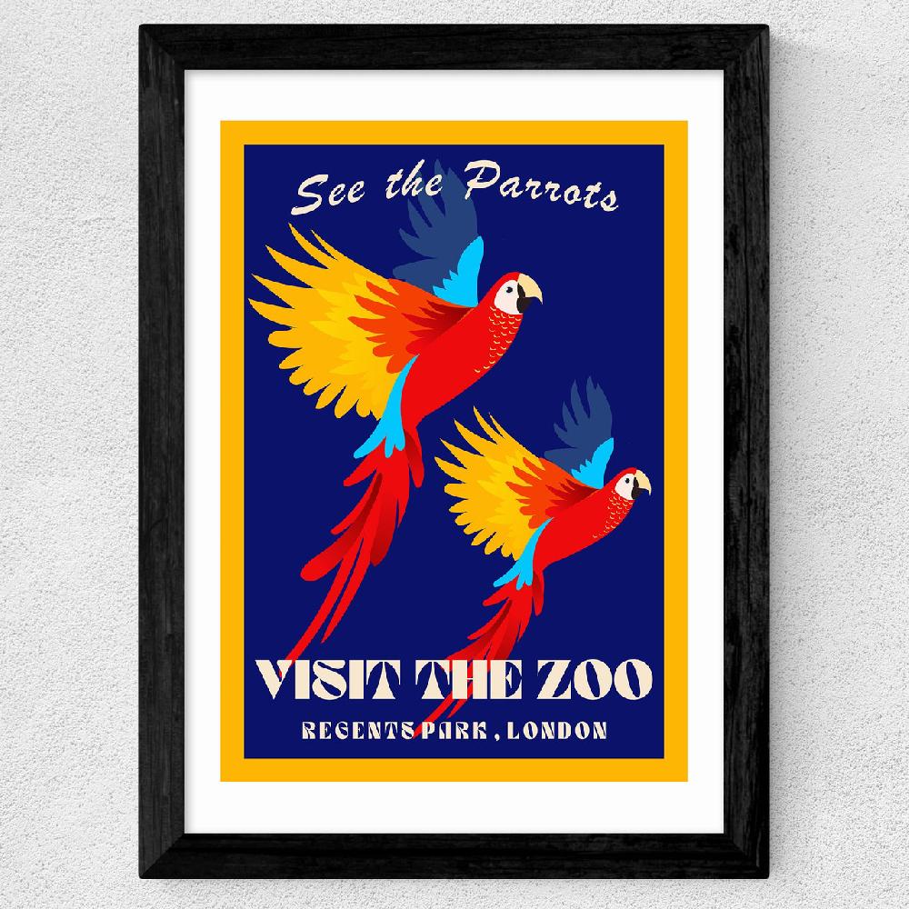 East End Prints Zoo Parrots