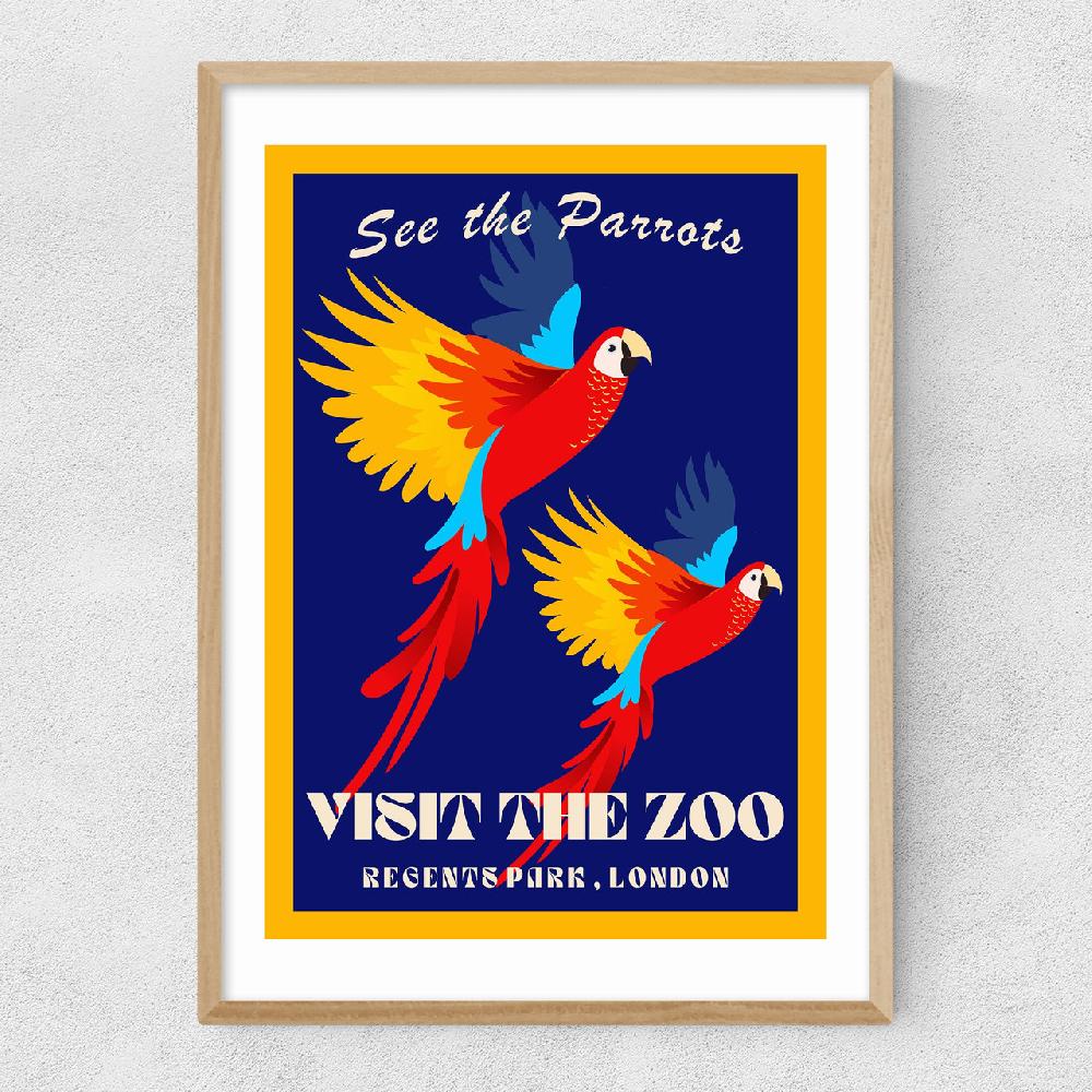 East End Prints Zoo Parrots