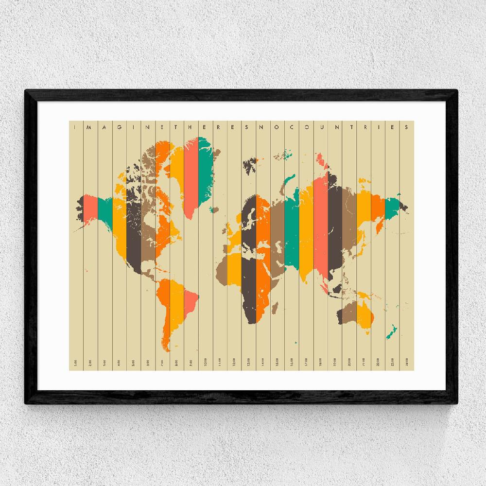 East End Prints Imagine There's No Countries By Jazzberry Blue