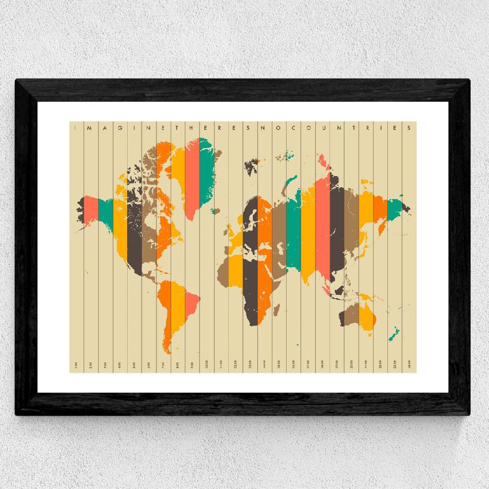 East End Prints Imagine There's No Countries By Jazzberry Blue