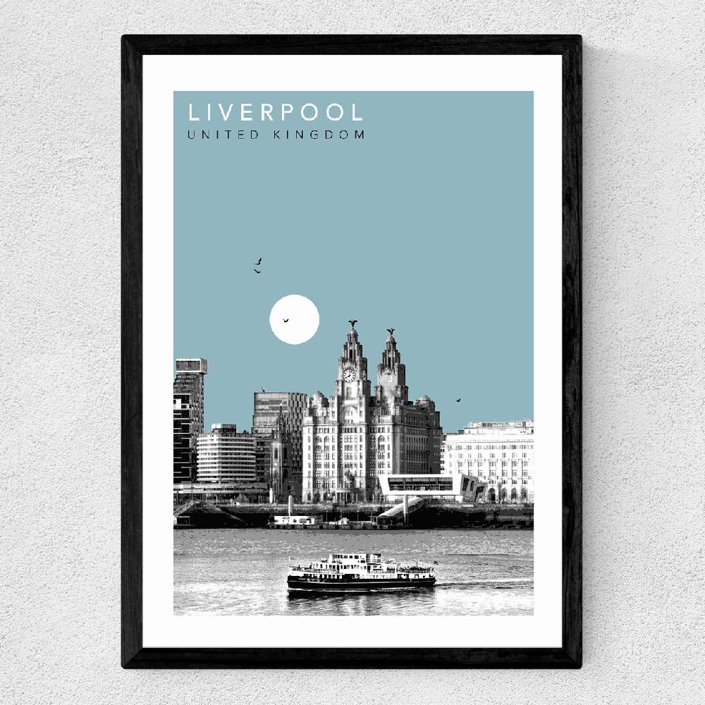 East End Prints Liverpool Cityscape By Becks Norf Design