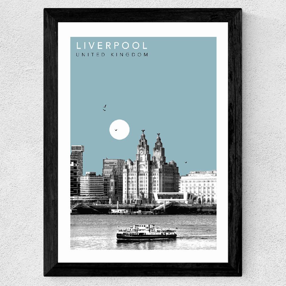 East End Prints Liverpool Cityscape By Becks Norf Design