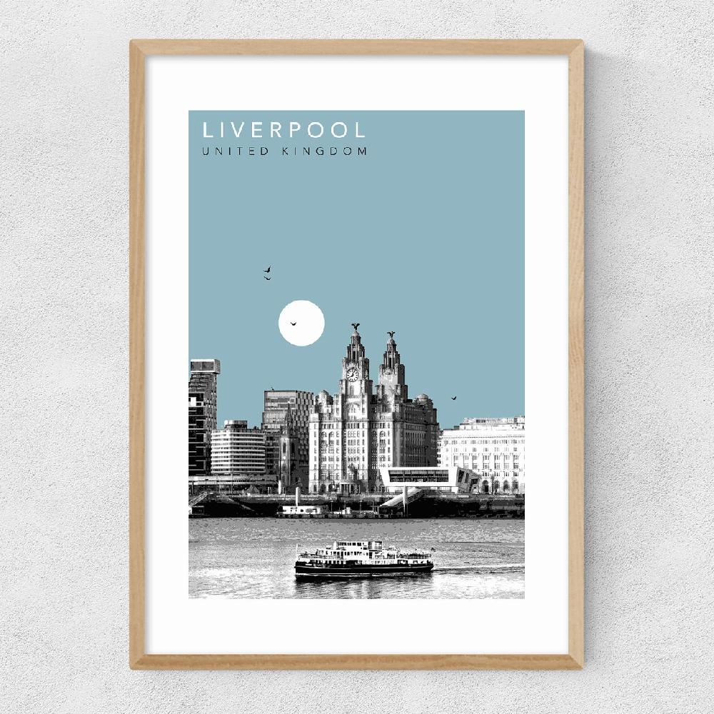 East End Prints Liverpool Cityscape By Becks Norf Design