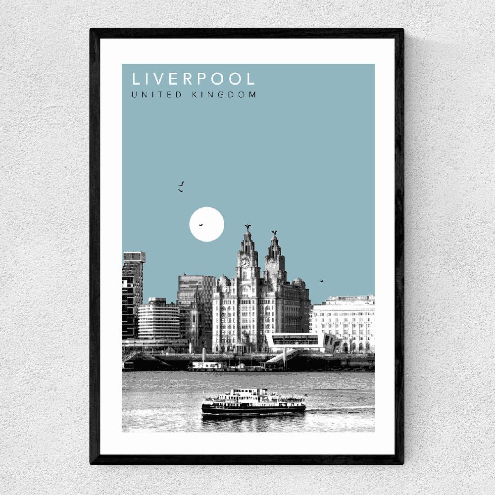 east end prints Liverpool Cityscape by Becks Norf Design
