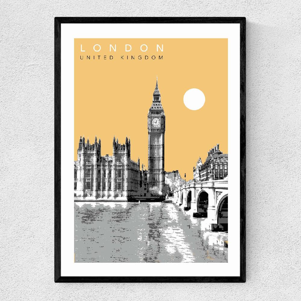 east end prints London Cityscape by Becks Norf Design
