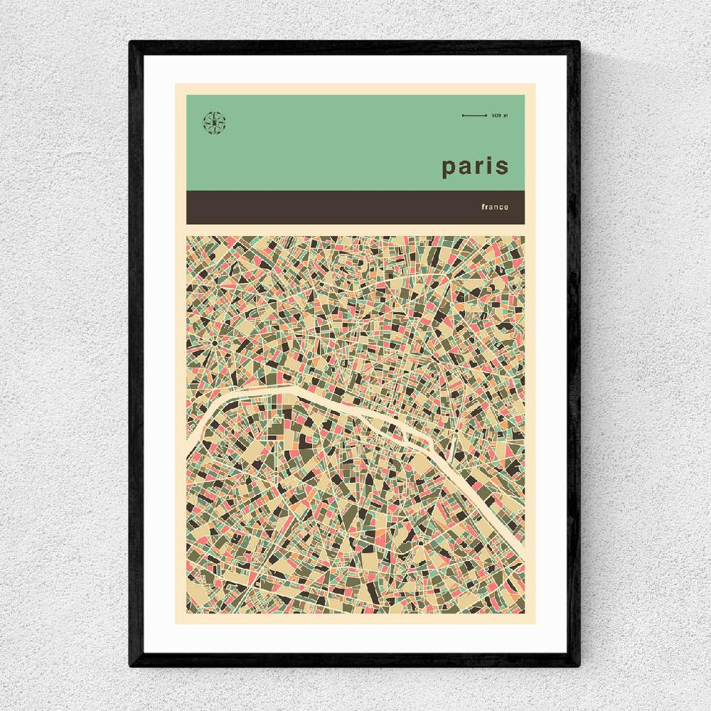 east end prints Paris Streetguide by Jazzberry Blue