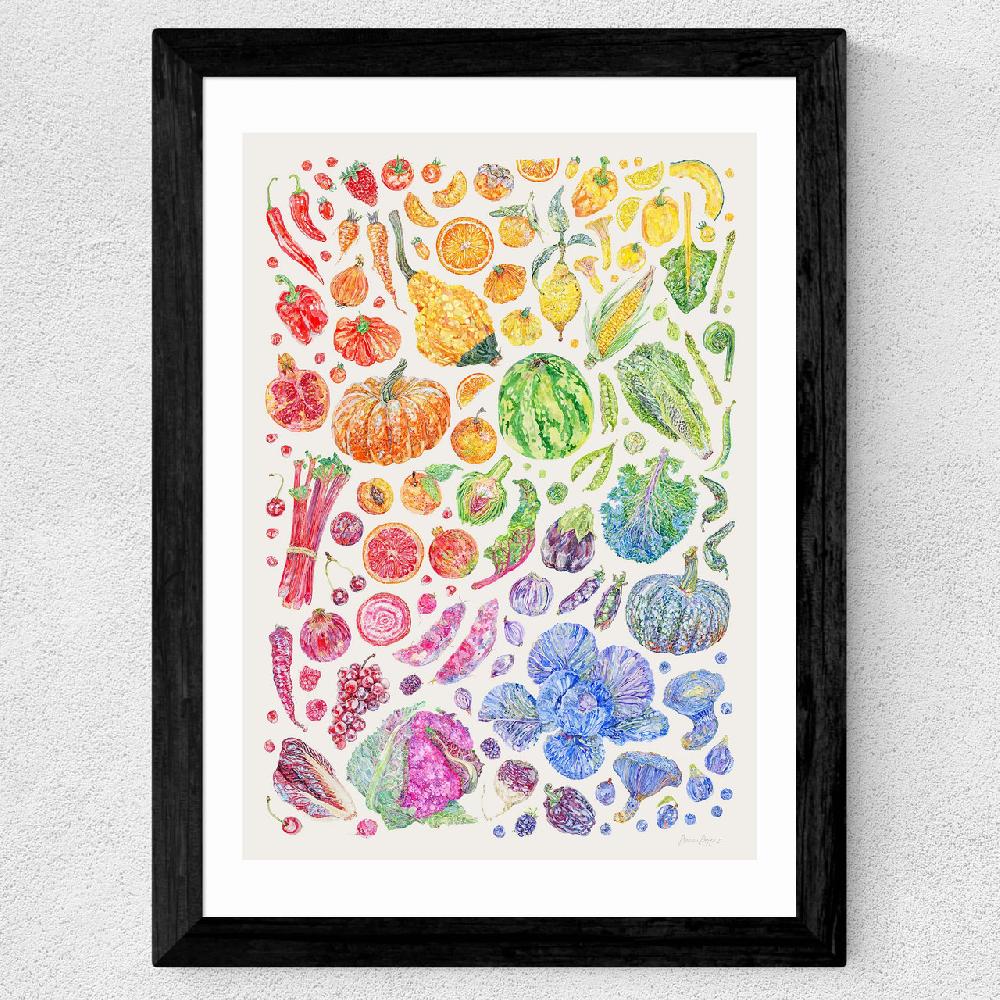 East End Prints Rainbow Harvest Of Fruit And Vegetables