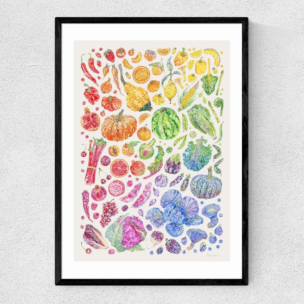 east end prints Rainbow Harvest Of Fruit And Vegetables
