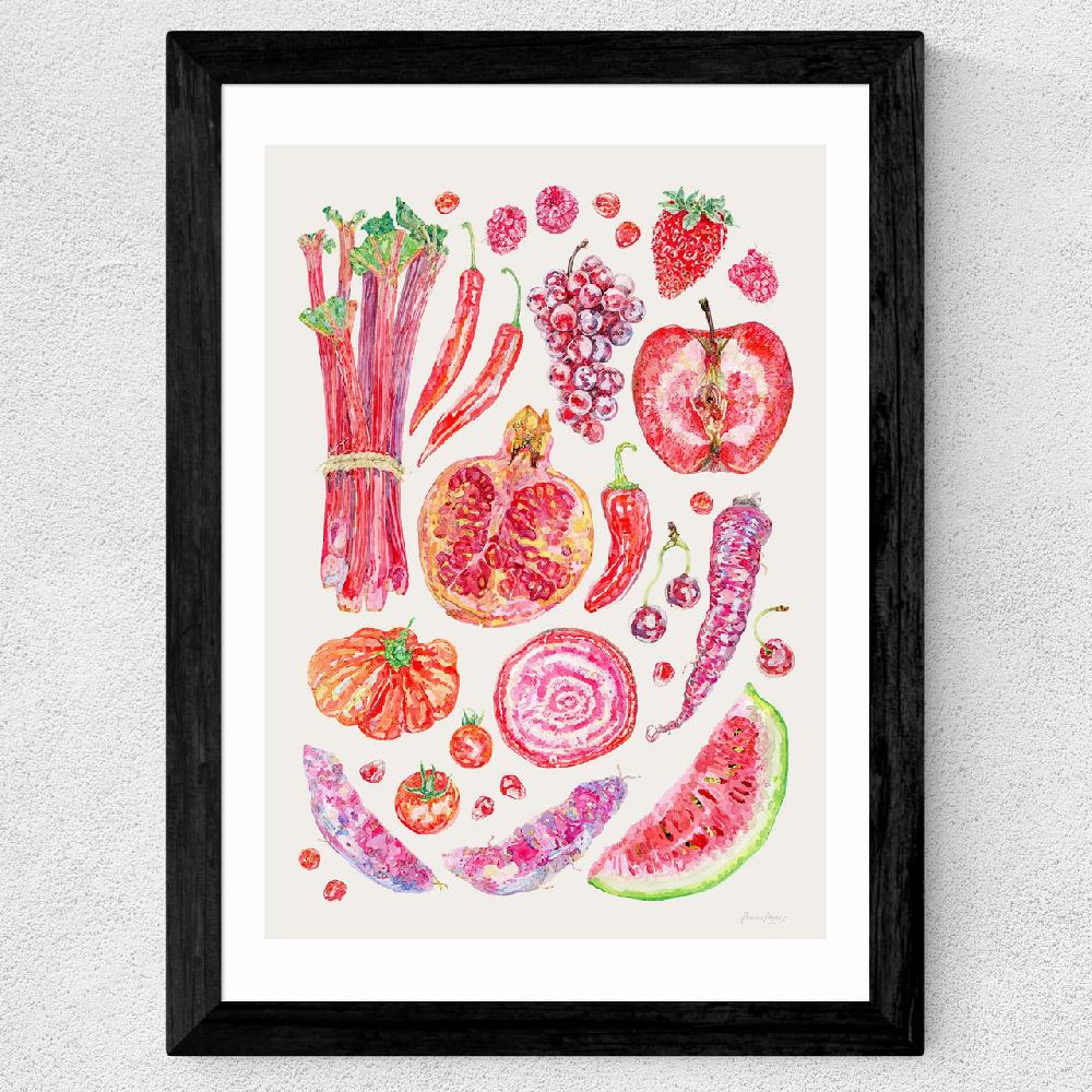 East End Prints Red Harvest Of Fruit And Vegetables