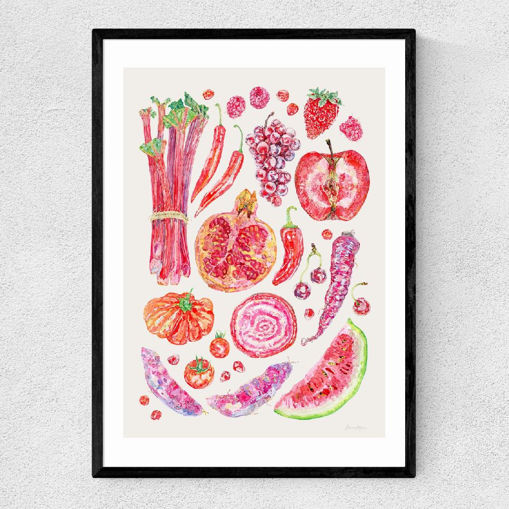 east end prints Red Harvest Of Fruit And Vegetables