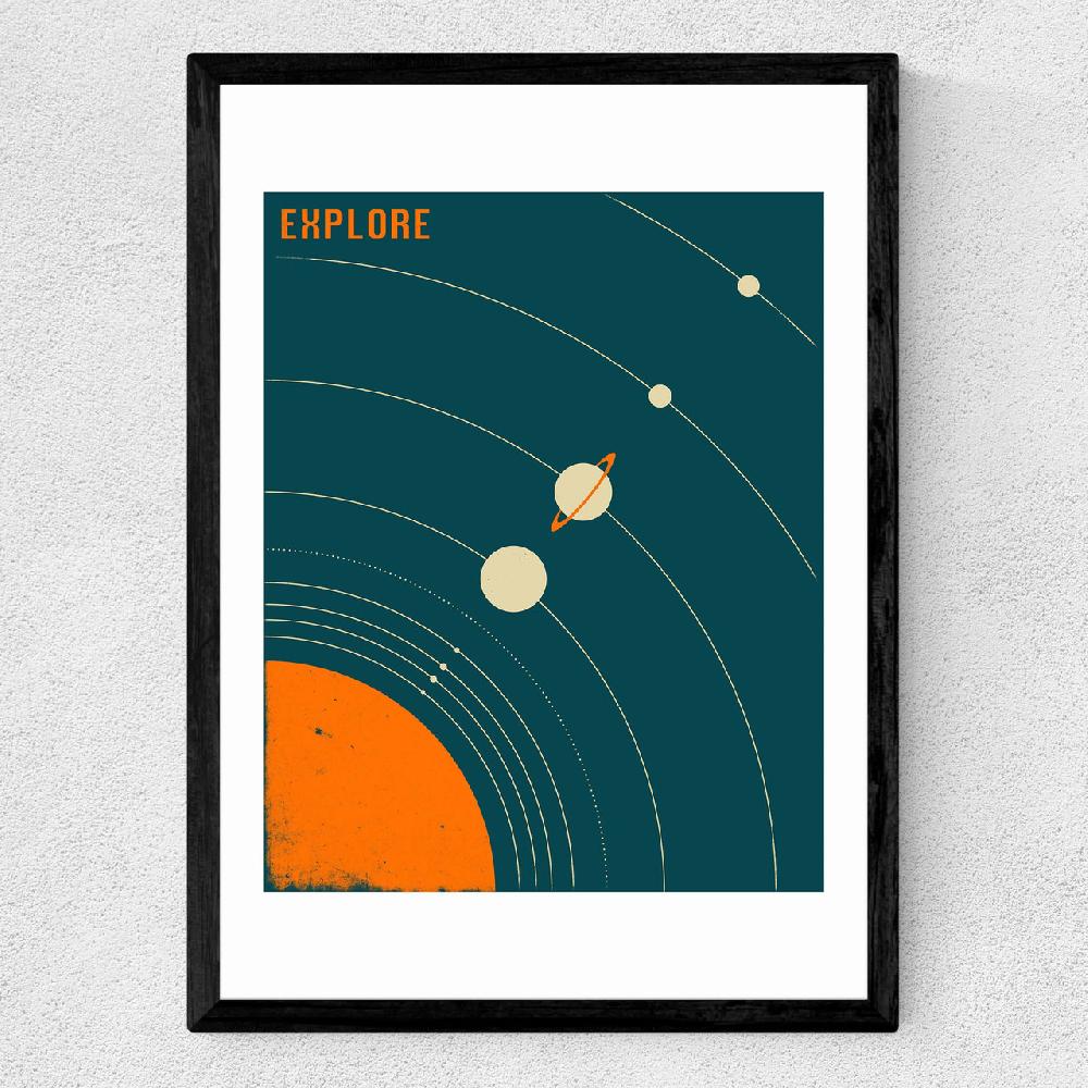 East End Prints Solar System (blue) By Jazzberry Blue