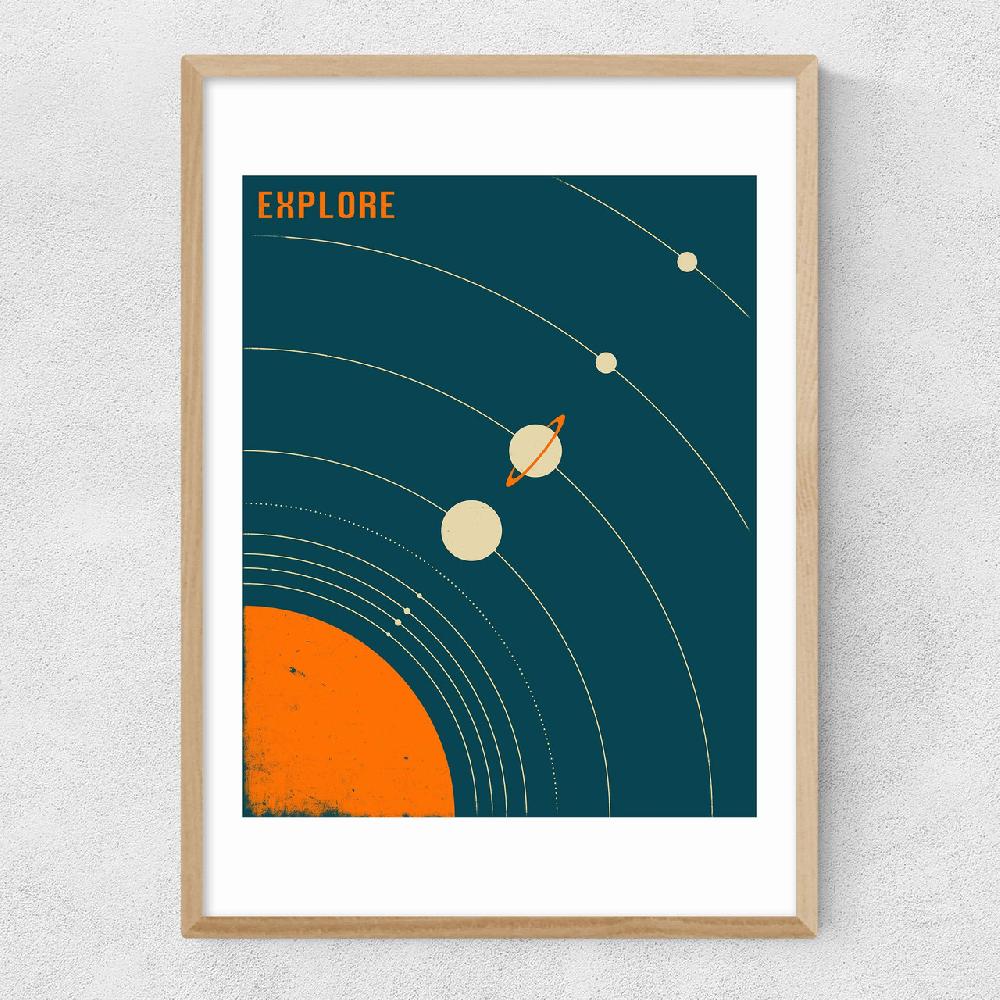 East End Prints Solar System (blue) By Jazzberry Blue