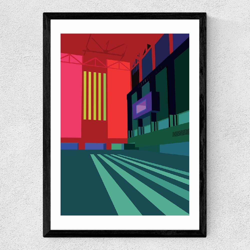 East End Prints Tate Modern - Turbine Hall (Red And Green)