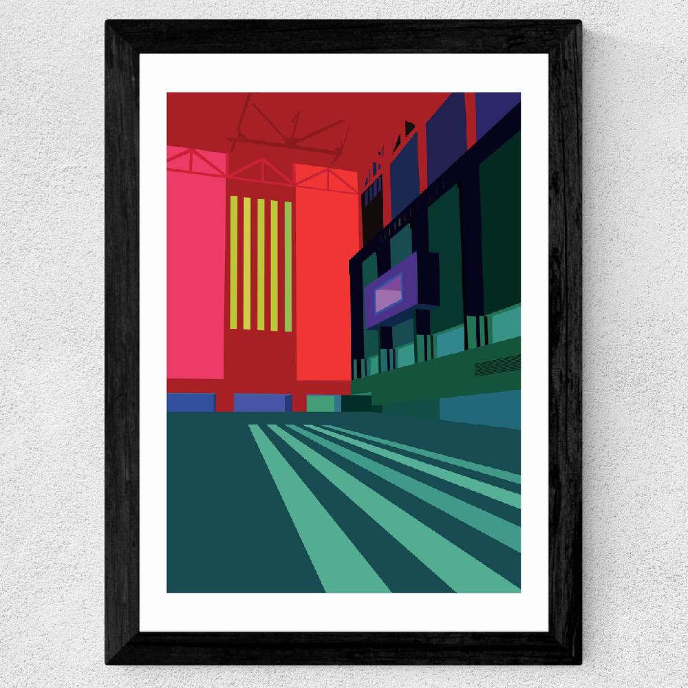 East End Prints Tate Modern - Turbine Hall (Red And Green)