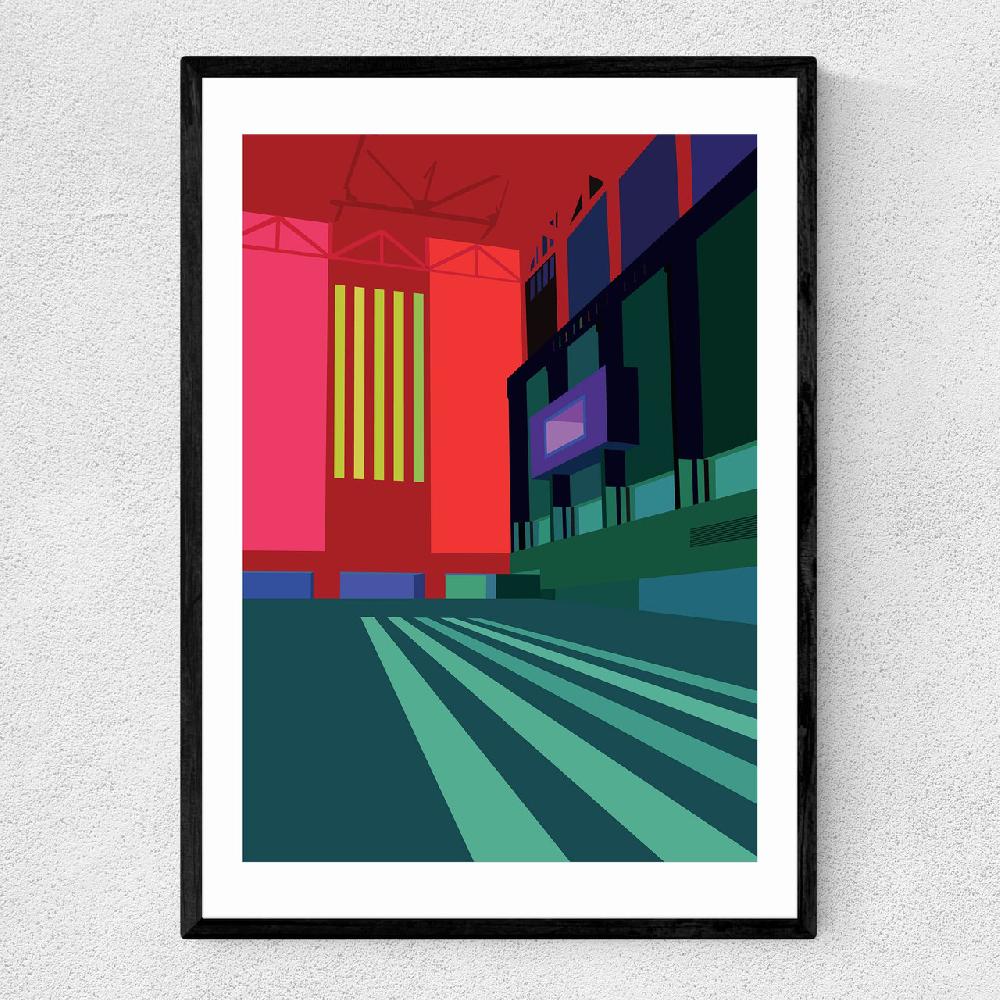 east end prints Tate Modern - Turbine Hall (Red and Green)