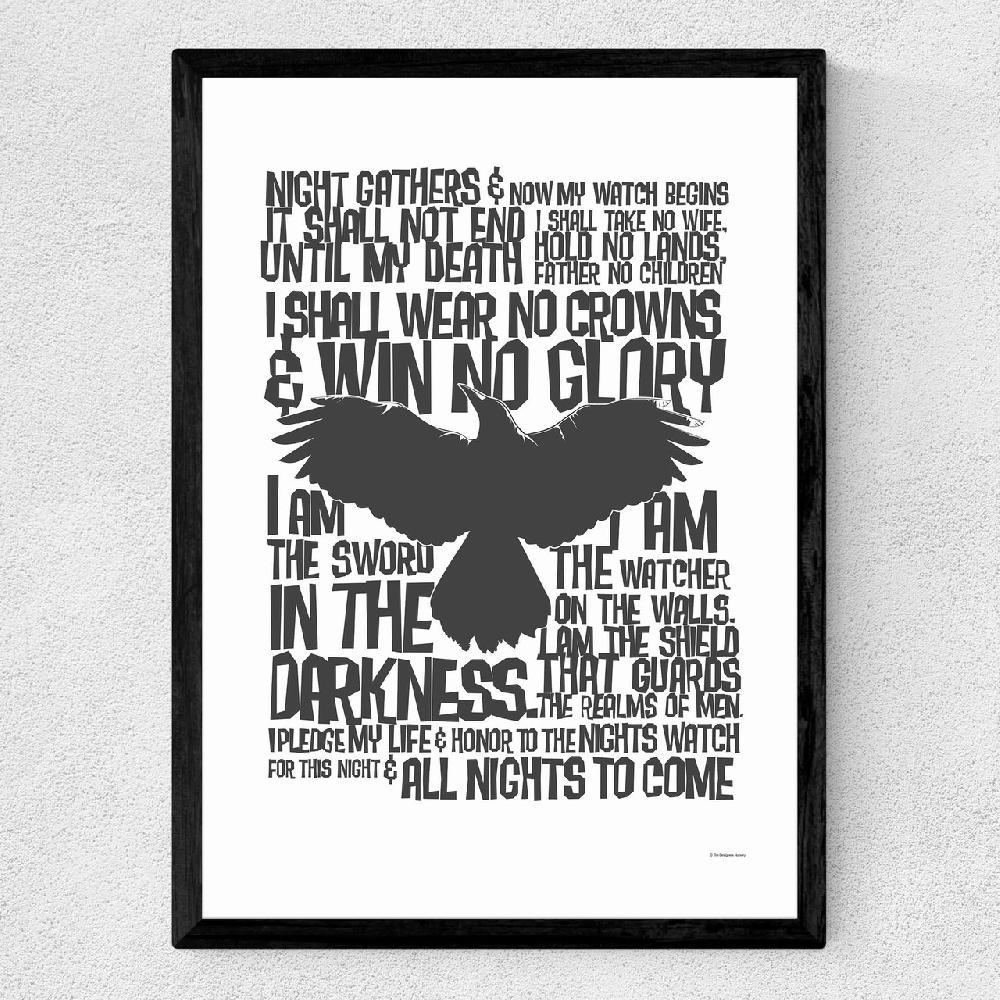 East End Prints The Nights Watch Oath Print - Game Of Thrones