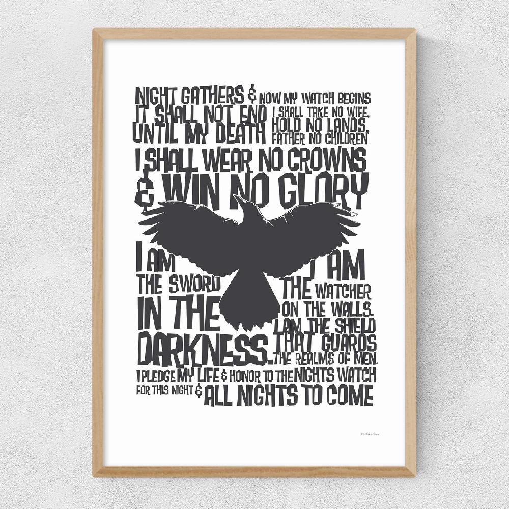 East End Prints The Nights Watch Oath Print - Game Of Thrones