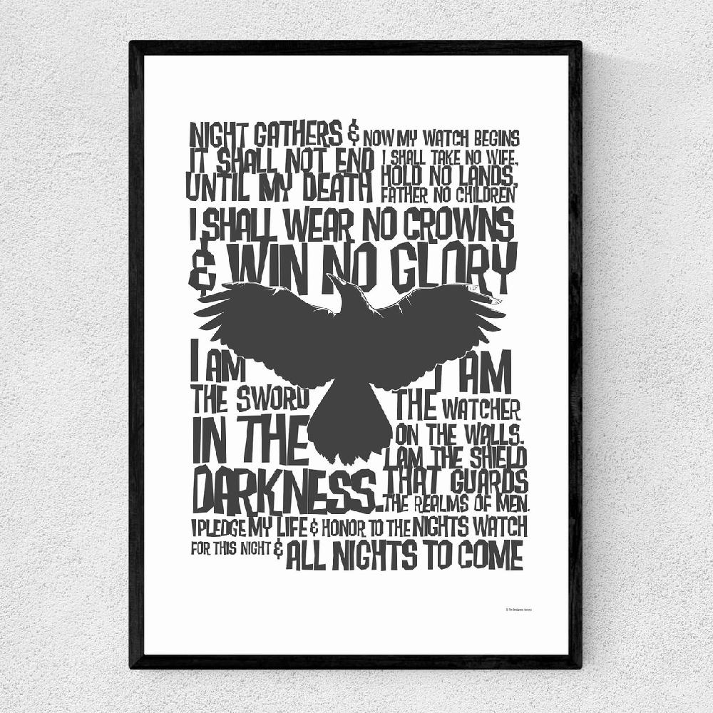 east end prints The Nights Watch Oath Print - Game of Thrones