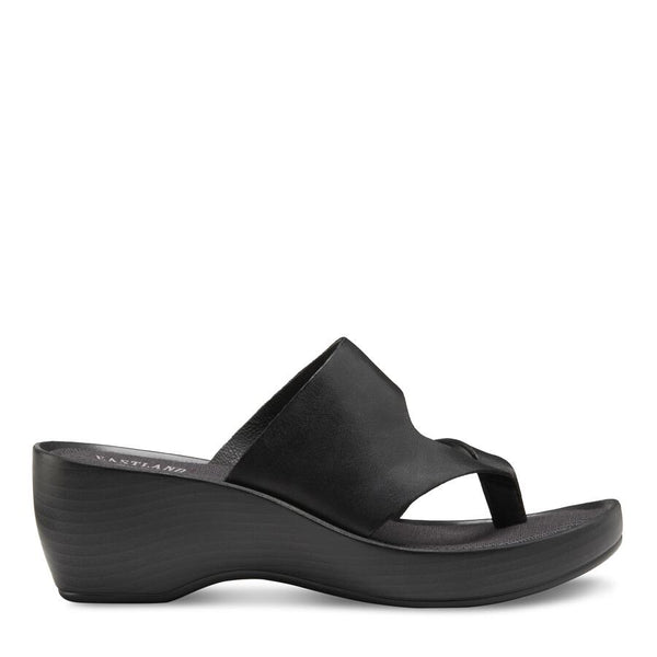 Eastland Women's Laurel Wedge Thong Sandal Black