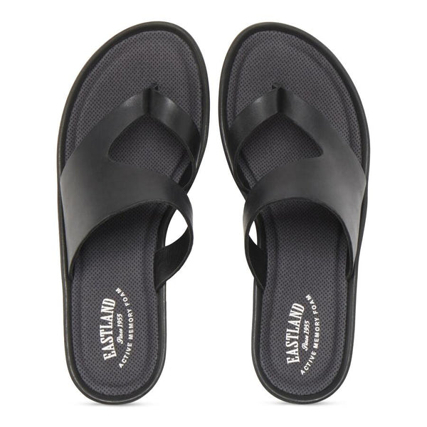 Eastland Women's Laurel Wedge Thong Sandal Black