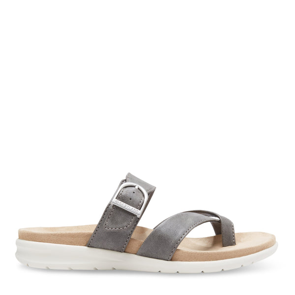 Eastland Women's Sienna Thong Slide Sandal Grey