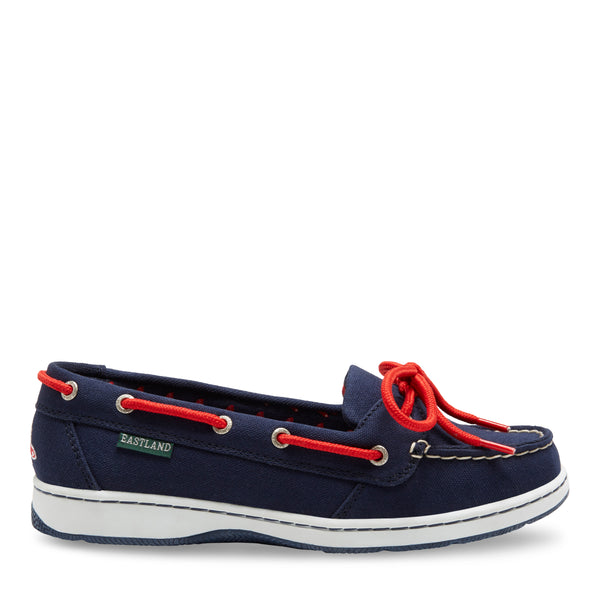 Eastland Women's Canvas Boat Shoes - Sunset MLB Boston Red Sox