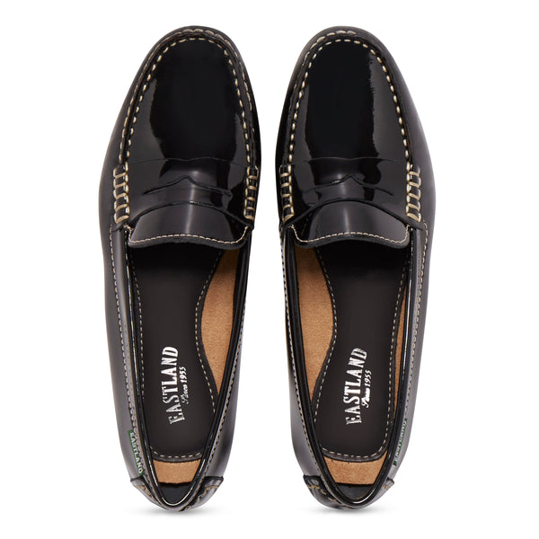 Eastland Women's Patricia Penny Loafer Driving Moc Black Patent