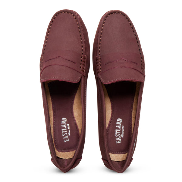 Eastland Women's Patricia Penny Loafer Driving Moc Burgundy Nubuc