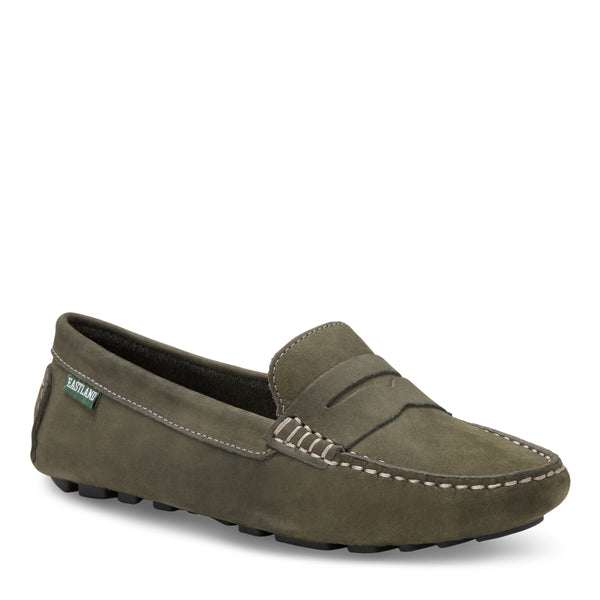 eastland Women's Patricia Penny Loafer Driving Moc Forest Nubuc