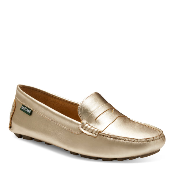 eastland Women's Patricia Penny Loafer Driving Moc Gold Metallic