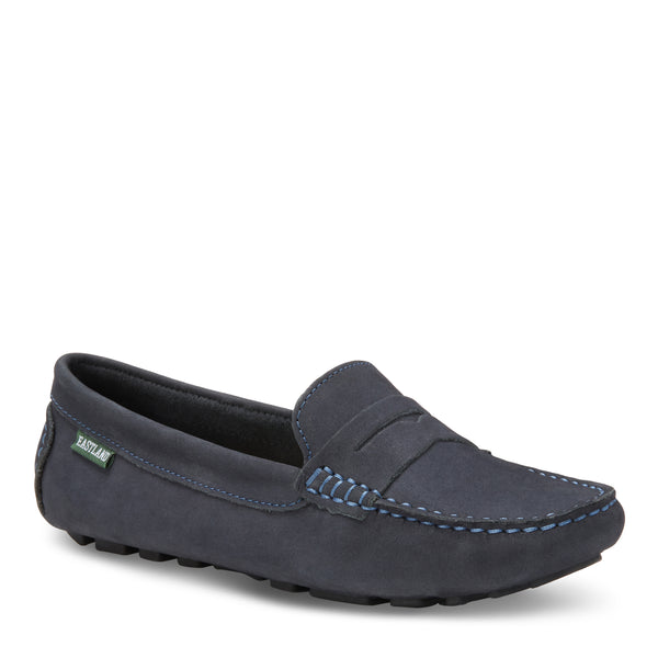 eastland Women's Patricia Penny Loafer Driving Moc Navy Nubuc