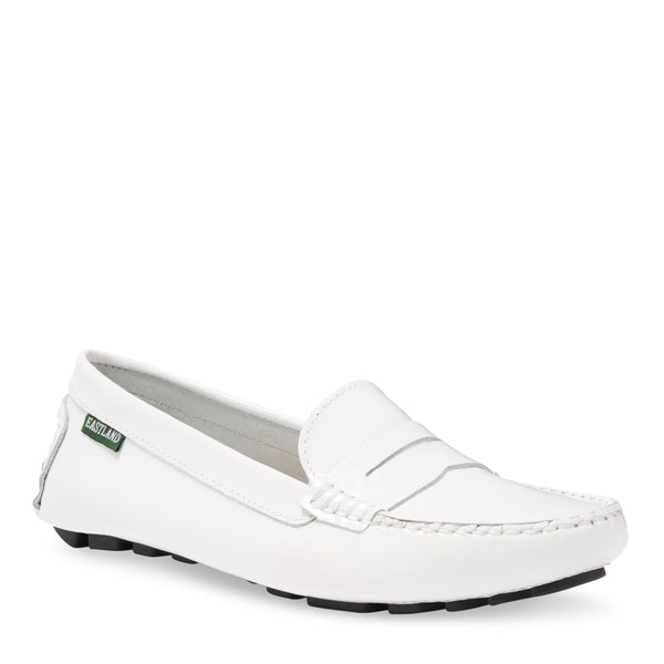 eastland Women's Patricia Penny Loafer Driving Moc White Patent