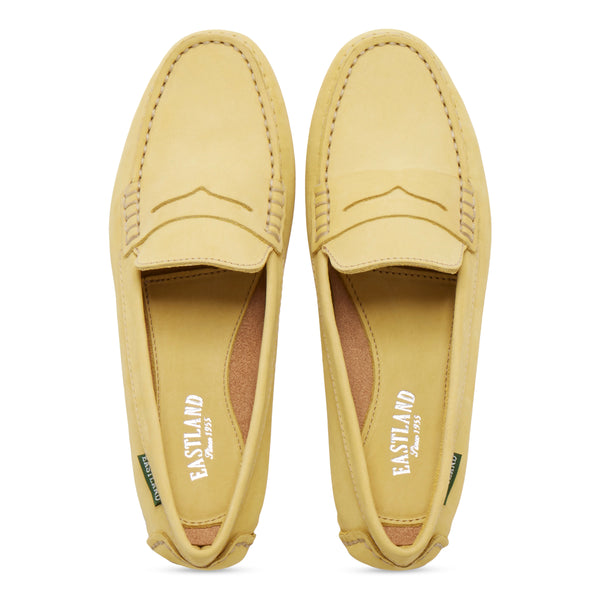 Eastland Women's Patricia Penny Loafer Driving Moc Yellow Nubuc