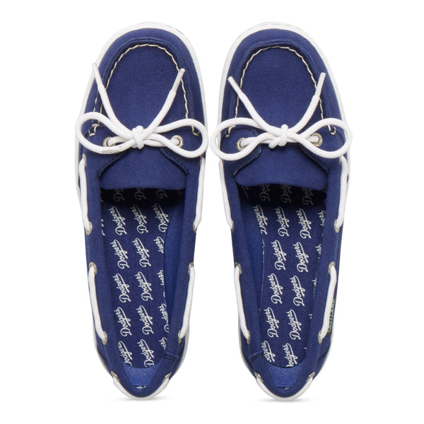 Eastland Women's Sunset MLB Los Angeles Dodgers Canvas Boat Shoe