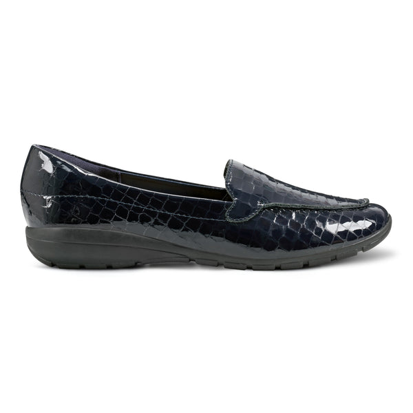Easy Spirit Abide Casual Flats Navy Patent Leather Croco