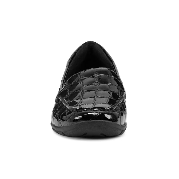Easy Spirit Abide Croco Print Casual Flats Black Croco Patent