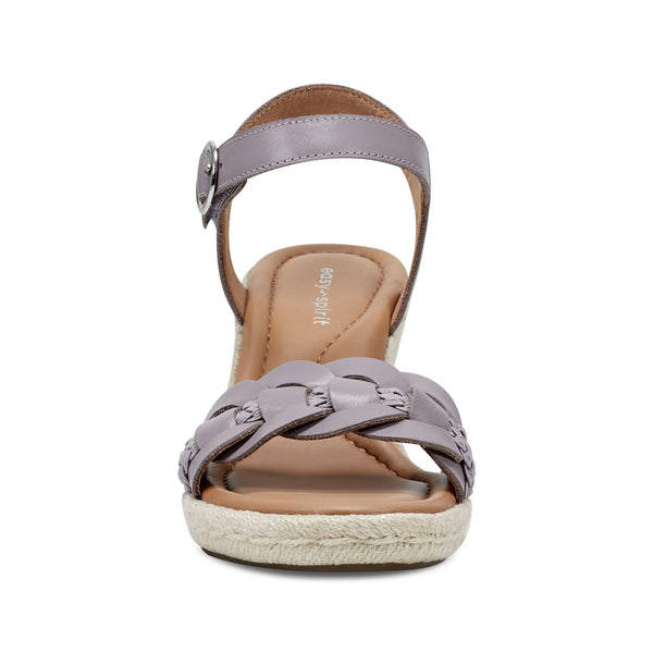 Easy Spirit Aisha Espadrille Wedge Sandals Smokey Lavender