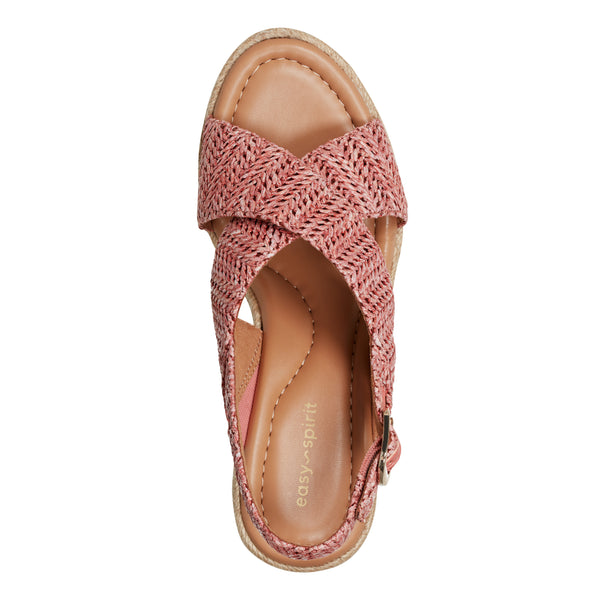 Easy Spirit Ariane Slingback Wedge Sandals Light Red