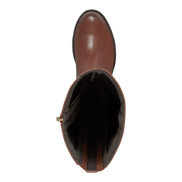 Easy Spirit Aubrey Wide Calf Casual Boots Brown Leather