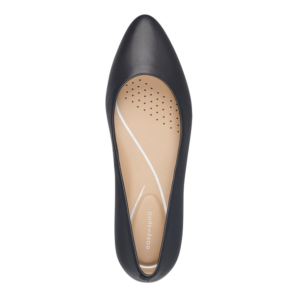 Easy Spirit Caldise Leather Low Heel Dress Shoes Black Leather