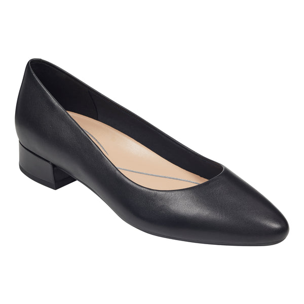 easy spirit Caldise Leather Low Heel Dress Shoes Black Leather