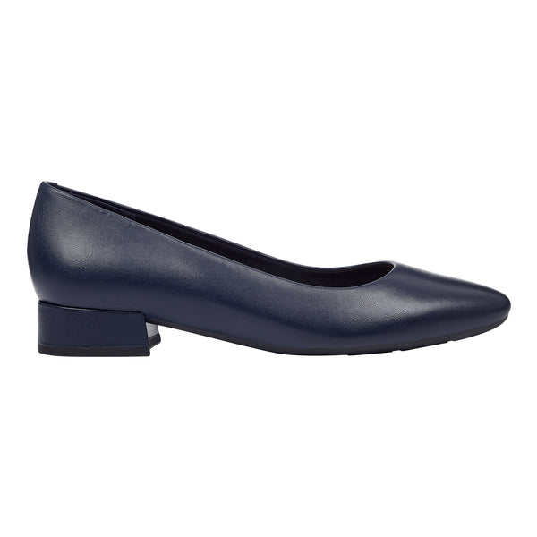 Easy Spirit Caldise Leather Low Heel Dress Shoes Navy Leather
