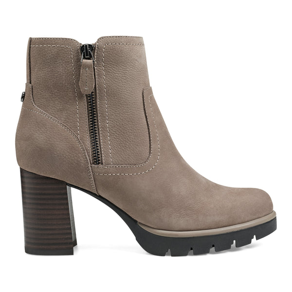 Easy Spirit Camber Lug Sole Dress Booties Taupe Suede